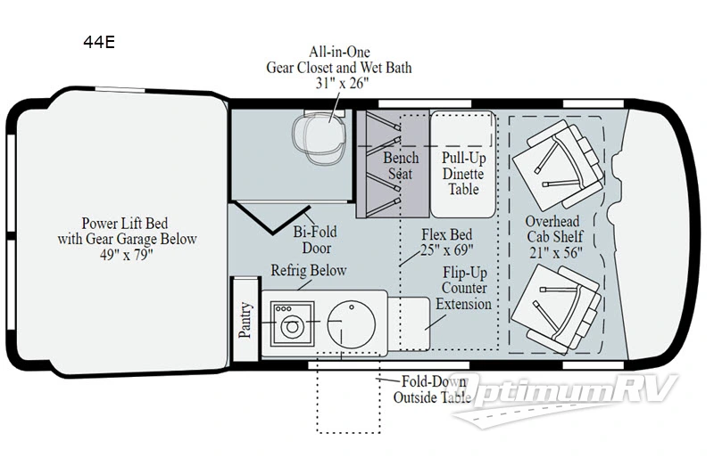 2020 Winnebago Revel 44E RV Floorplan Photo