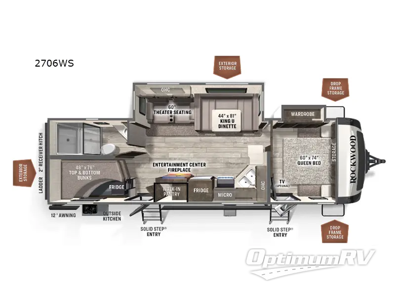 2023 Forest River Rockwood Ultra Lite 2706WS RV Floorplan Photo