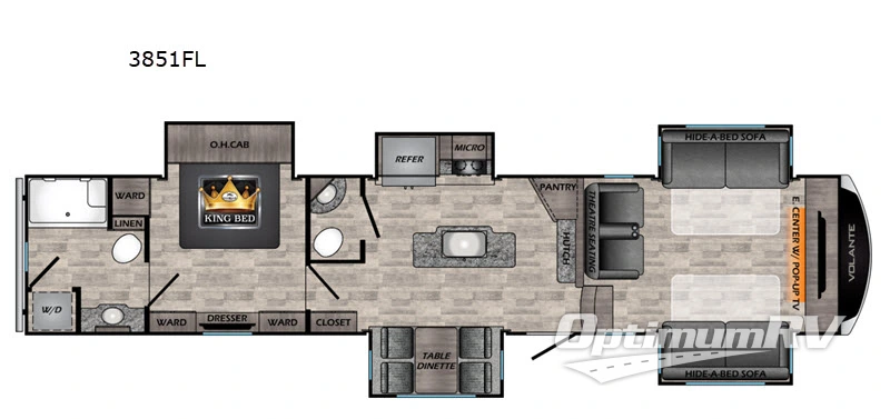 2020 CrossRoads Volante 3851FL RV Floorplan Photo