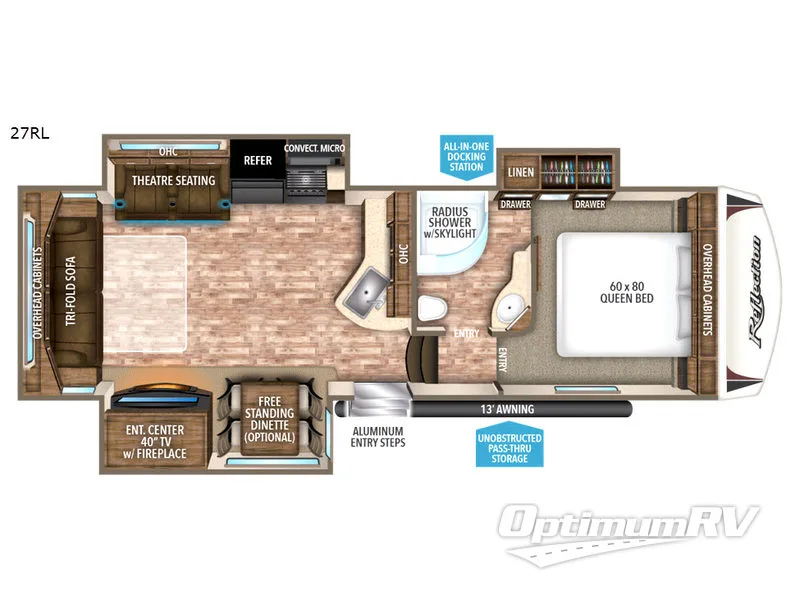 2017 Grand Design Reflection 27RL RV Floorplan Photo