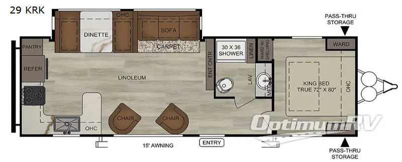 2020 East To West Silver Lake 29 KRK RV Floorplan Photo