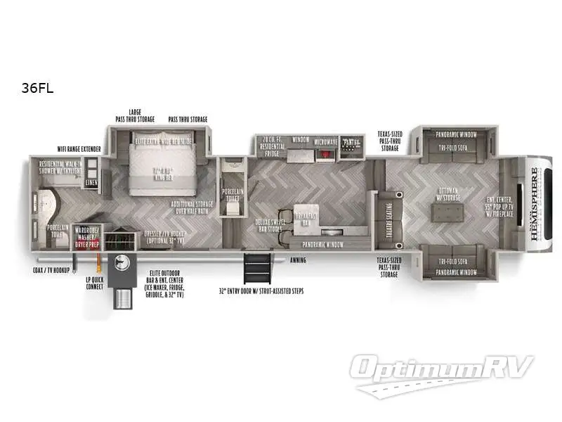 2022 Forest River Salem Hemisphere Elite 36FL RV Floorplan Photo