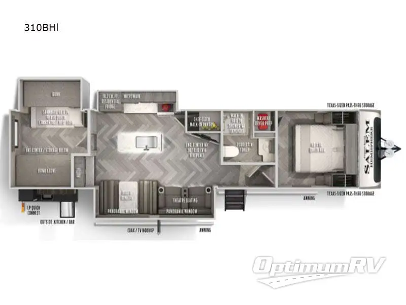 2021 Forest River Salem Hemisphere 310BHI RV Floorplan Photo