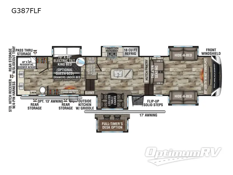 2022 KZ Durango Gold G387FLF RV Floorplan Photo