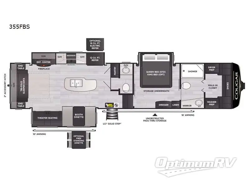 2022 Keystone Cougar 355FBS RV Floorplan Photo