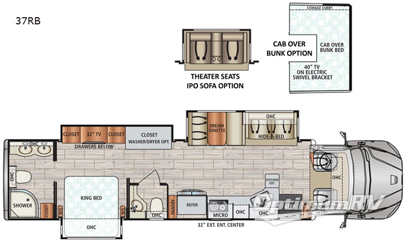 2019 Dynamax DX3 37RB RV Floorplan Photo