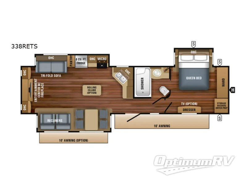 2018 Jayco Eagle 338RETS RV Floorplan Photo