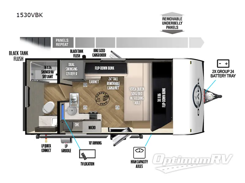 2023 Forest River Ozark 1530VBK Floorplan Photo