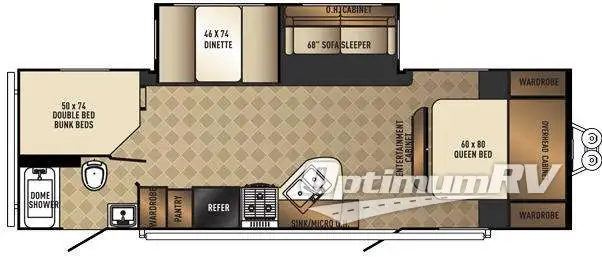 2016 Palomino SolAire Ultra Lite 267BHSK RV Floorplan Photo