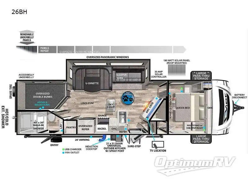 2022 Forest River Vibe 26BH RV Floorplan Photo