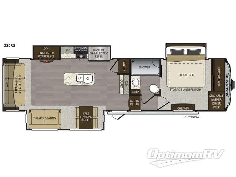 2018 Keystone Avalanche 320RS RV Floorplan Photo