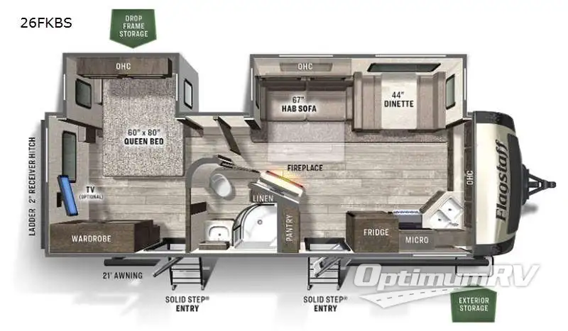 2021 Forest River Flagstaff Super Lite 26FKBS RV Floorplan Photo