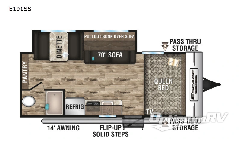 2019 KZ Escape E191SS RV Floorplan Photo