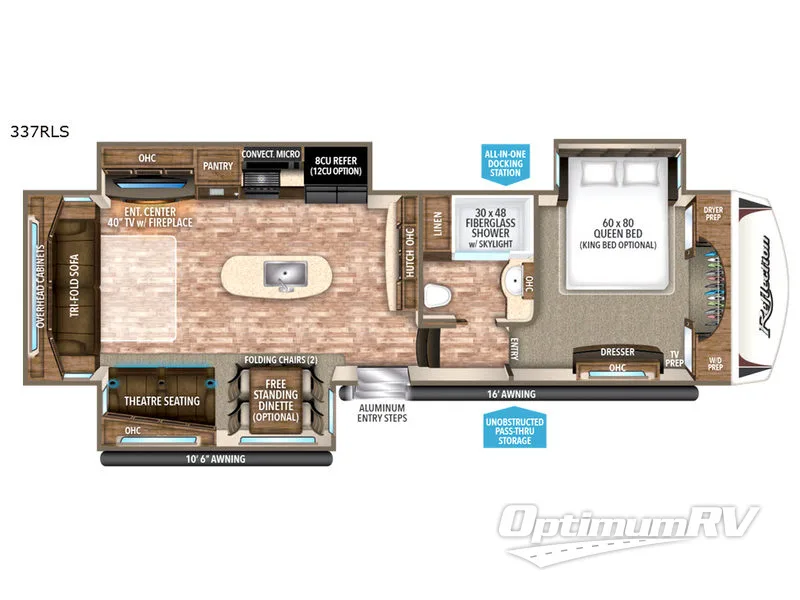 2017 Grand Design Reflection 337RLS RV Floorplan Photo