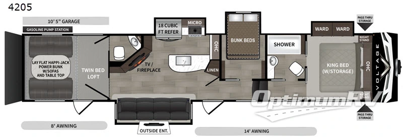 2020 Dutchmen Voltage V4205 RV Floorplan Photo