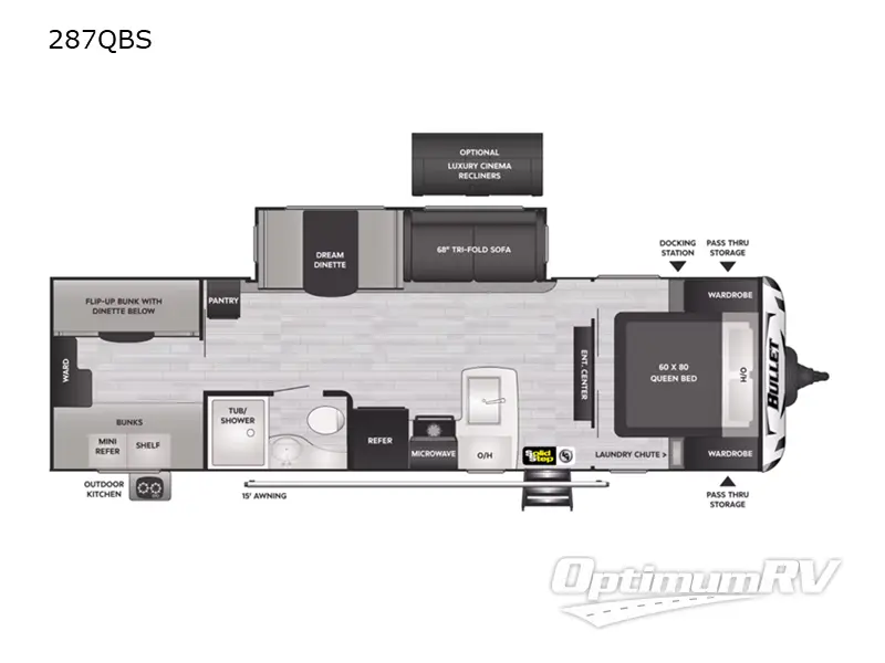 2023 Keystone Bullet 287 QBS RV Floorplan Photo