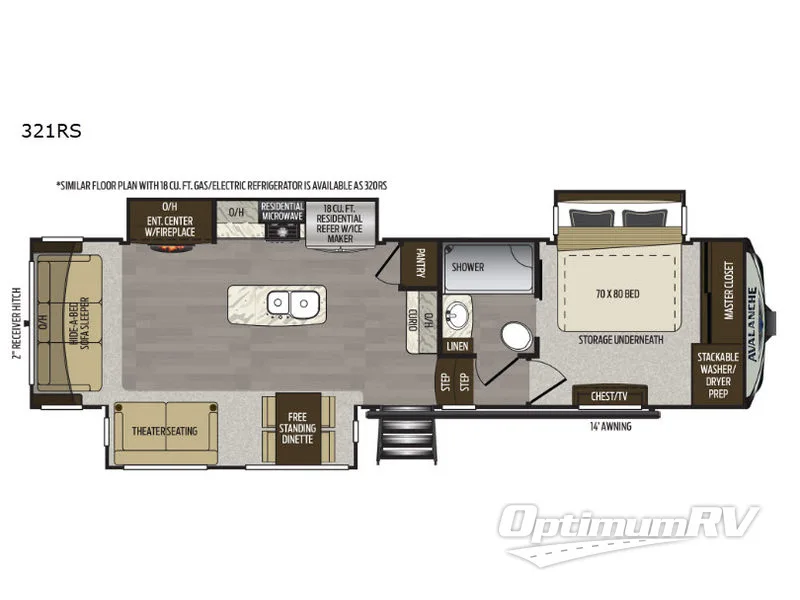 2019 Keystone Avalanche 321RS RV Floorplan Photo