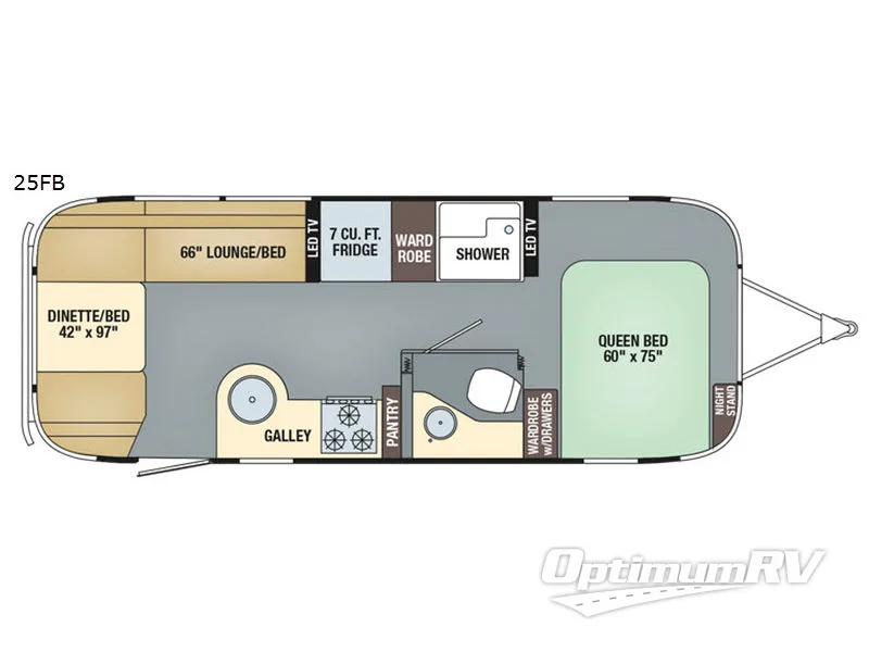 2018 Airstream International Signature 25FB RV Floorplan Photo