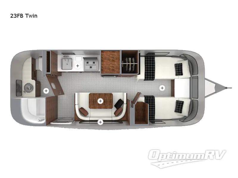 2022 Airstream Globetrotter 23FB Twin RV Floorplan Photo