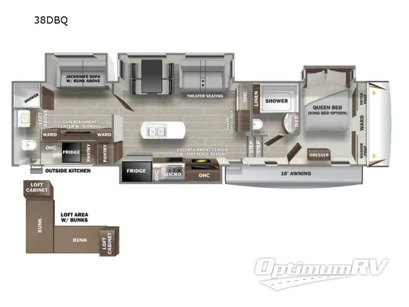 2021 Forest River Sabre 38DBQ RV Floorplan Photo