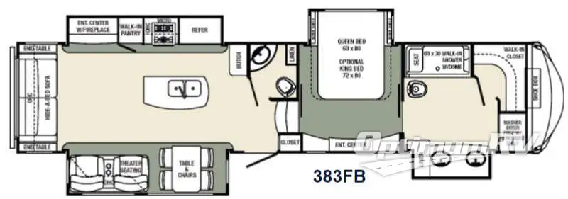 2016 Palomino Columbus F383FB RV Floorplan Photo