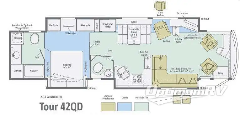 2014 Winnebago Tour 42QD RV Floorplan Photo