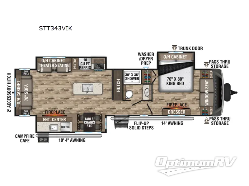 2021 Venture SportTrek Touring Edition STT343VIK RV Floorplan Photo