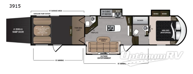 2019 Dutchmen Voltage V3915 RV Floorplan Photo