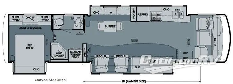 2010 Newmar Canyon Star 3855 RV Floorplan Photo