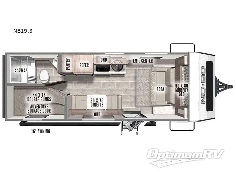 2022 Forest River No Boundaries NB19.3 RV Floorplan Photo