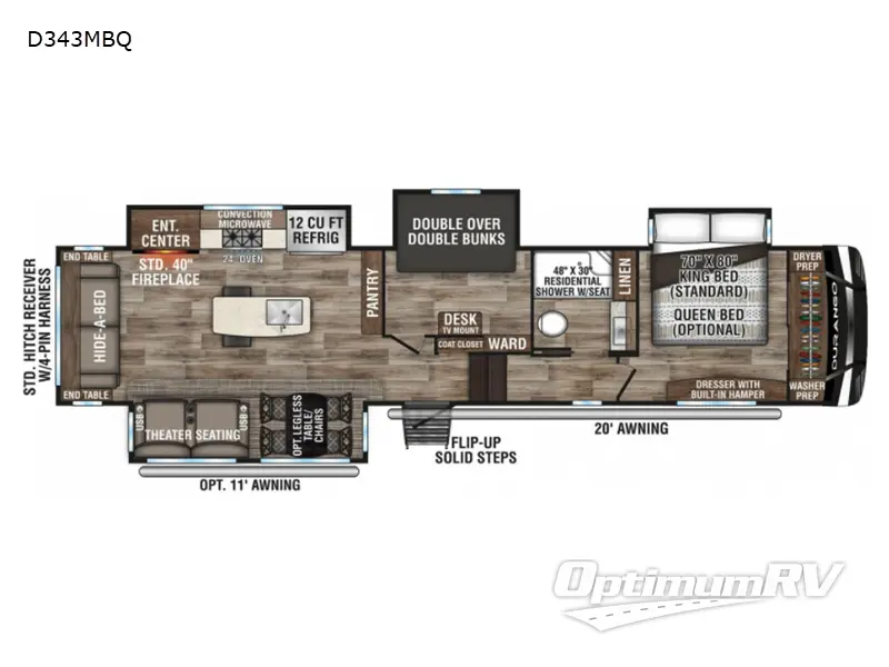 2021 KZ Durango D343MBQ RV Floorplan Photo