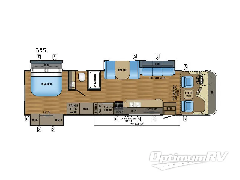 2017 Jayco Precept 35S RV Floorplan Photo