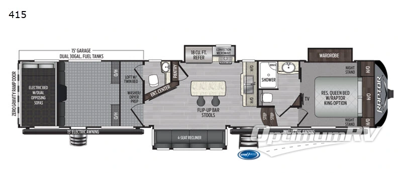 2019 Keystone Raptor 415 RV Floorplan Photo