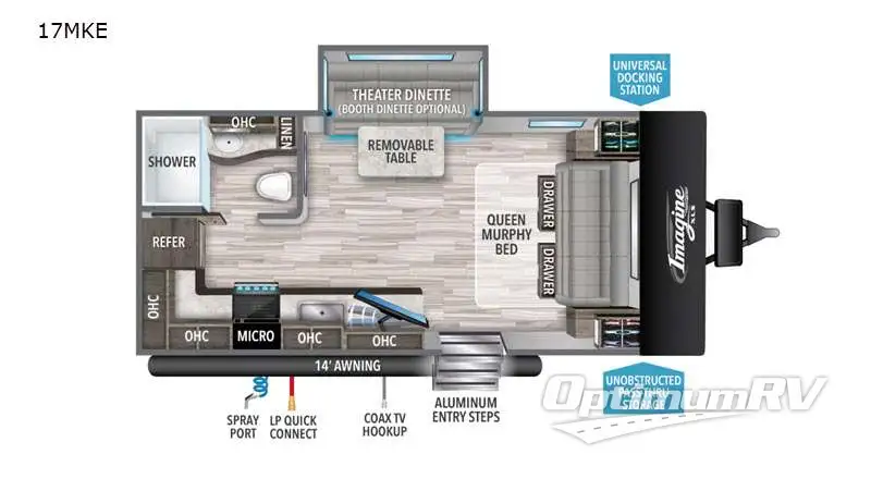 2021 Grand Design Imagine XLS 17MKE RV Floorplan Photo