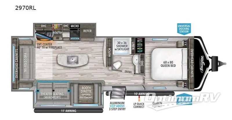 2021 Grand Design Imagine 2970RL RV Floorplan Photo