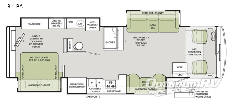 2020 Tiffin Open Road Allegro 34 PA RV Floorplan Photo