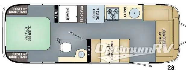 2016 Airstream Flying Cloud 28 RV Floorplan Photo