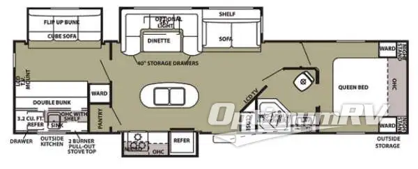 2013 Forest River Cherokee 304BH RV Floorplan Photo