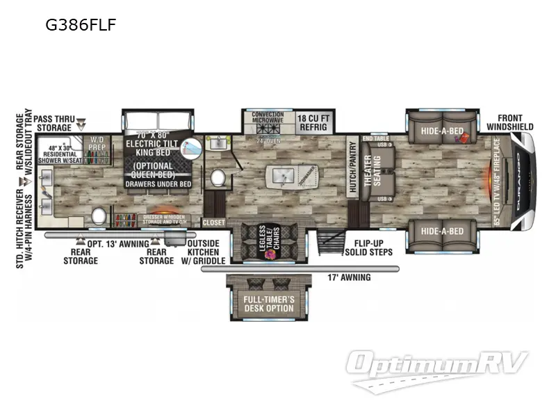 2022 KZ Durango Gold G386FLF RV Floorplan Photo