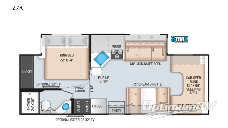 2020 Thor Chateau 27R RV Floorplan Photo