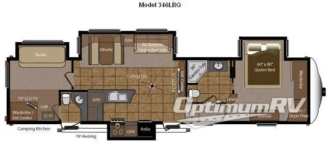 2011 Keystone Mountaineer 346LBQ RV Floorplan Photo