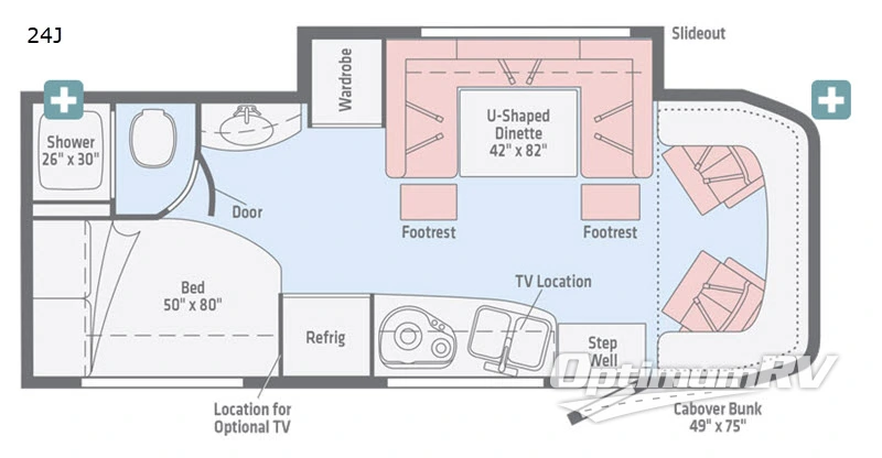 2019 Winnebago Navion 24J RV Floorplan Photo