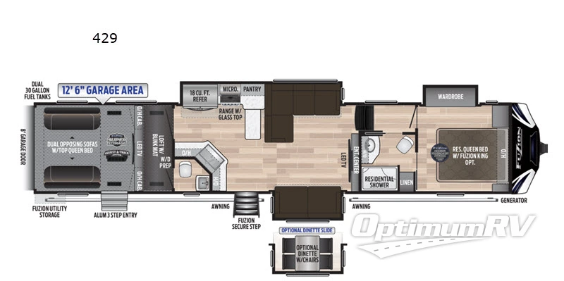 2020 Keystone Fuzion 429 RV Floorplan Photo