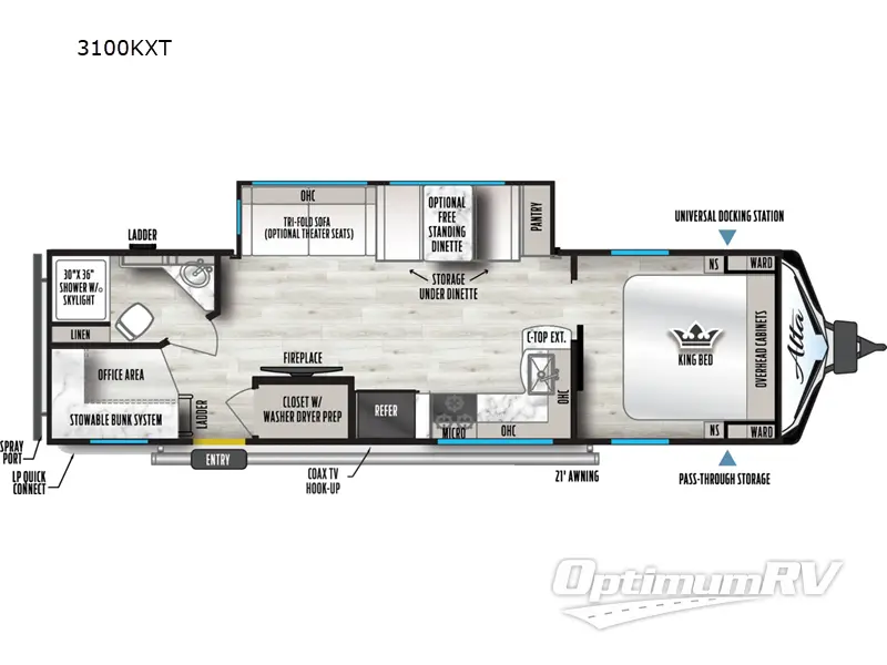 2024 East To West Alta 3100KXT RV Floorplan Photo