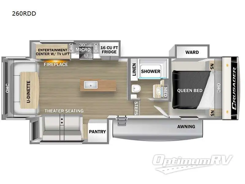 2023 Prime Time Crusader 260RDD RV Floorplan Photo