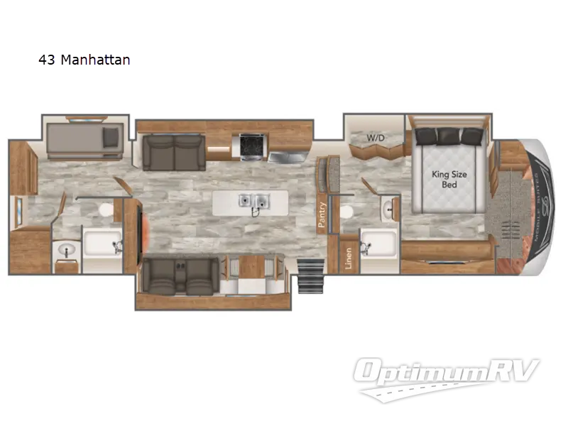 2021 DRV Luxury Suites Mobile Suites 43 Manhattan RV Floorplan Photo