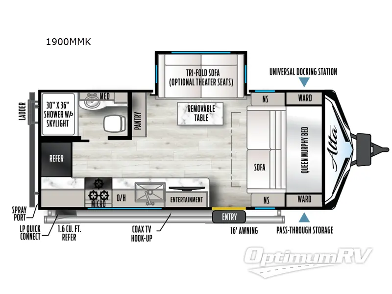 2025 East To West Alta 1900MMK RV Floorplan Photo