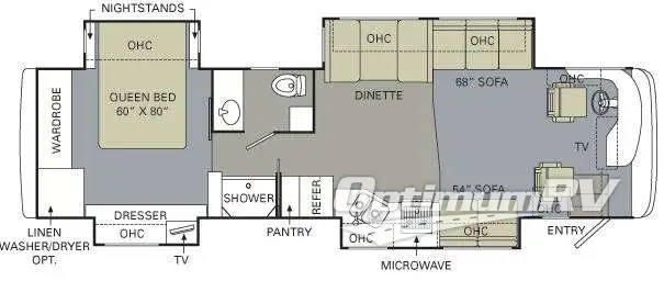 2009 Monaco Cayman 37PBQ RV Floorplan Photo