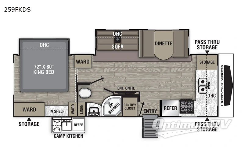 2020 Coachmen Freedom Express Ultra Lite 259FKDS RV Floorplan Photo