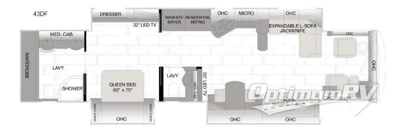 2016 Monaco Diplomat 43DF RV Floorplan Photo